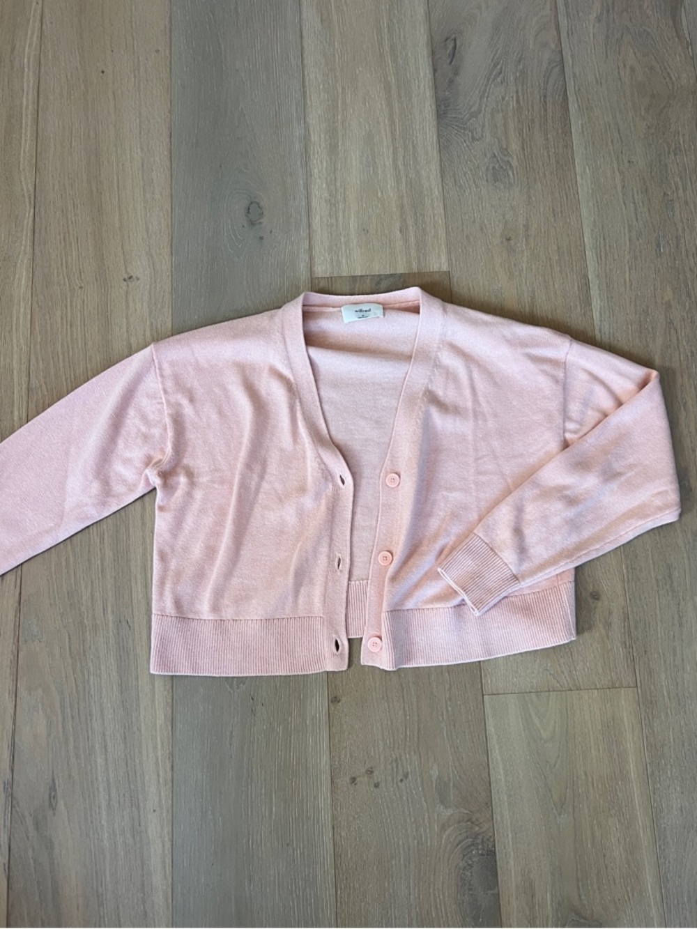 Wilfred Blush Pink Cropped Button-Front Cardigan